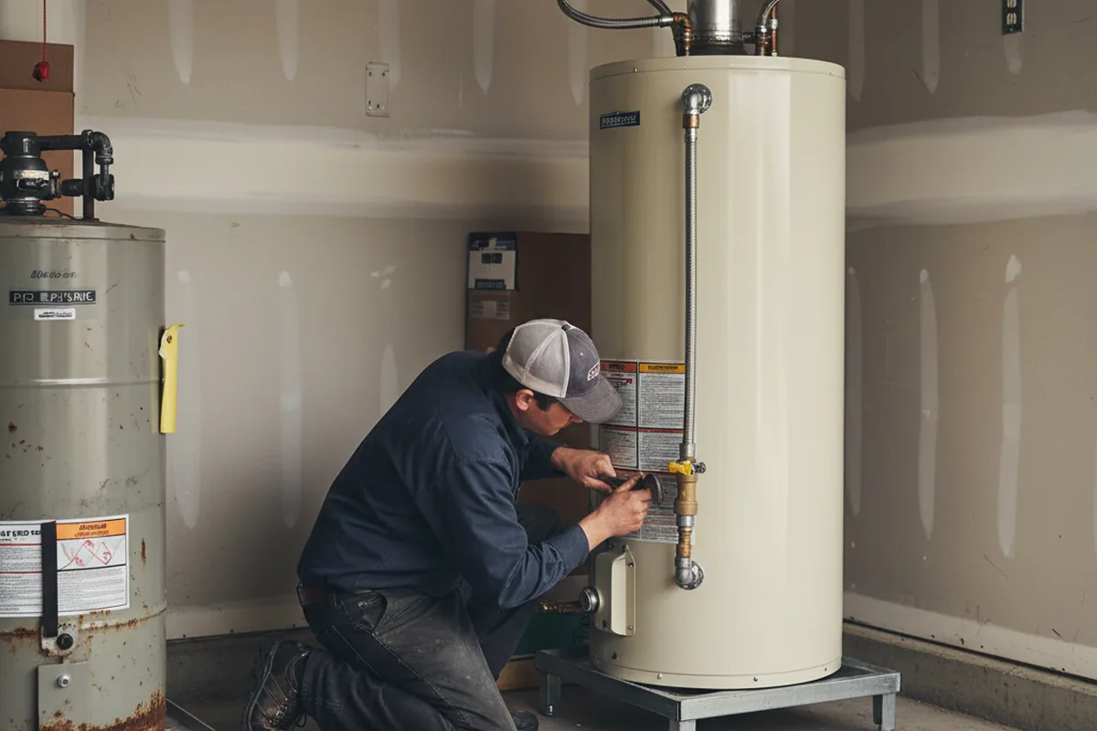 Water heater and shutoff valve replacement in Petersburg